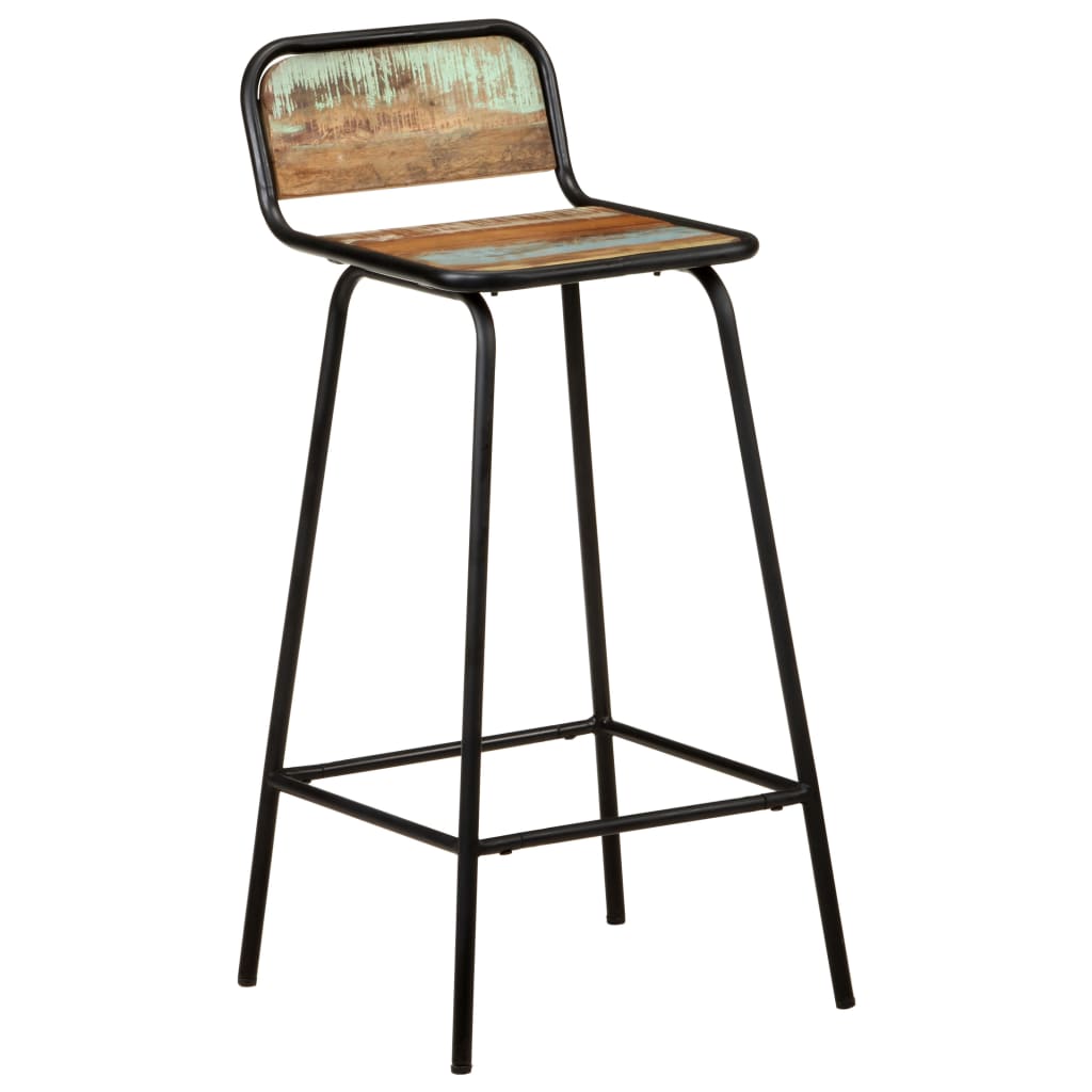 Bar Chair | Set of 2 | Mixed colour finish | Solid reclaimed wood