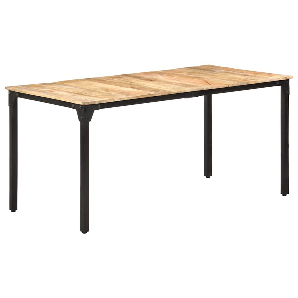 321974 vidaXL Dining Table 160x80x76 cm Rough Mango Wood