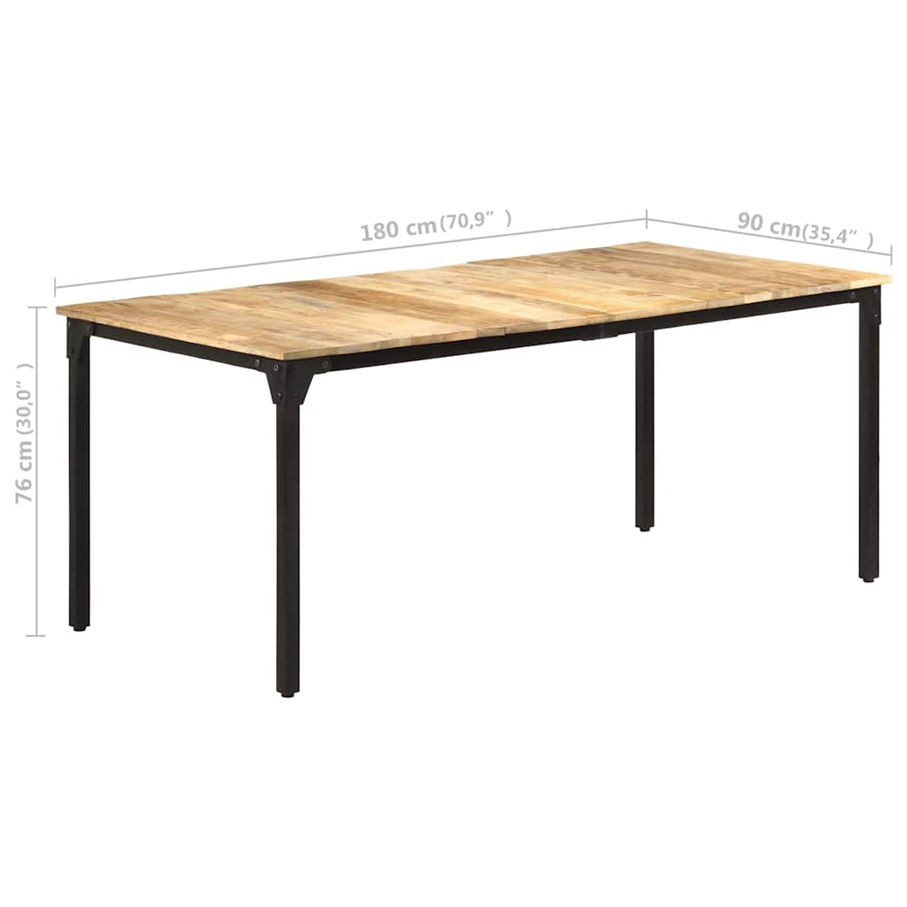 321975 vidaXL Dining Table 180x90x76 cm Rough Mango Wood