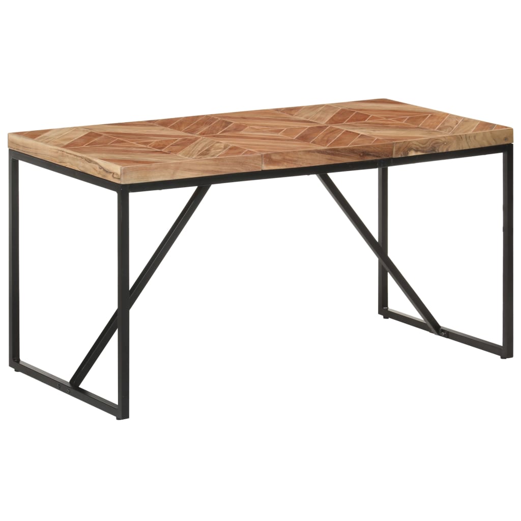 323548 vidaXL Dining Table 140x70x76 cm Solid Acacia and Mango Wood