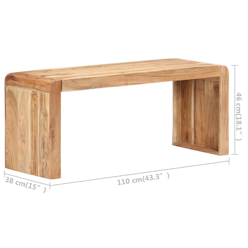 323584 vidaXL Bench 110x38x46 cm Solid Acacia Wood