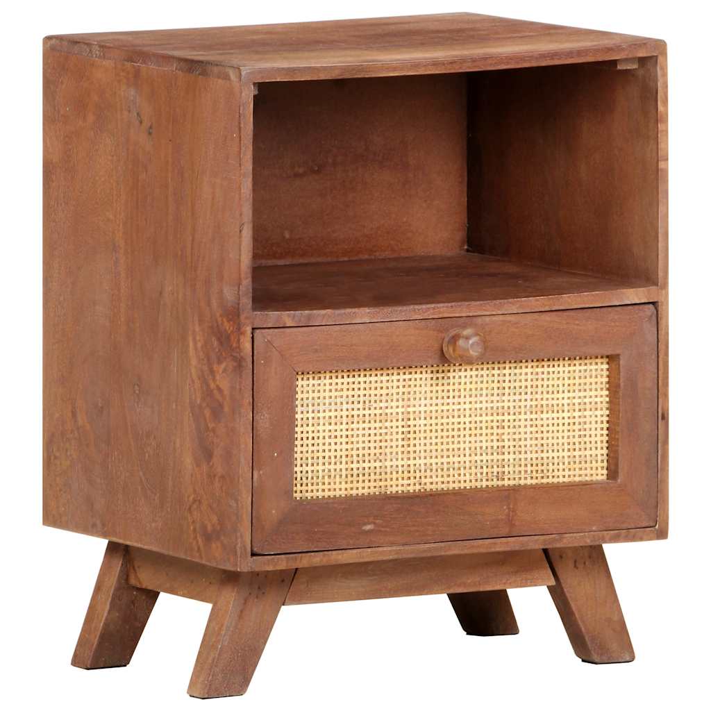 323597 vidaXL Bedside Cabinet 40x30x50 cm Solid Mango Wood