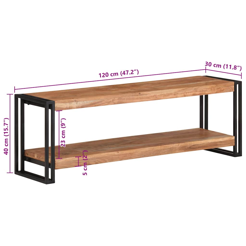 320680 vidaXL TV Cabinet 120x30x40 cm Solid Acacia Wood