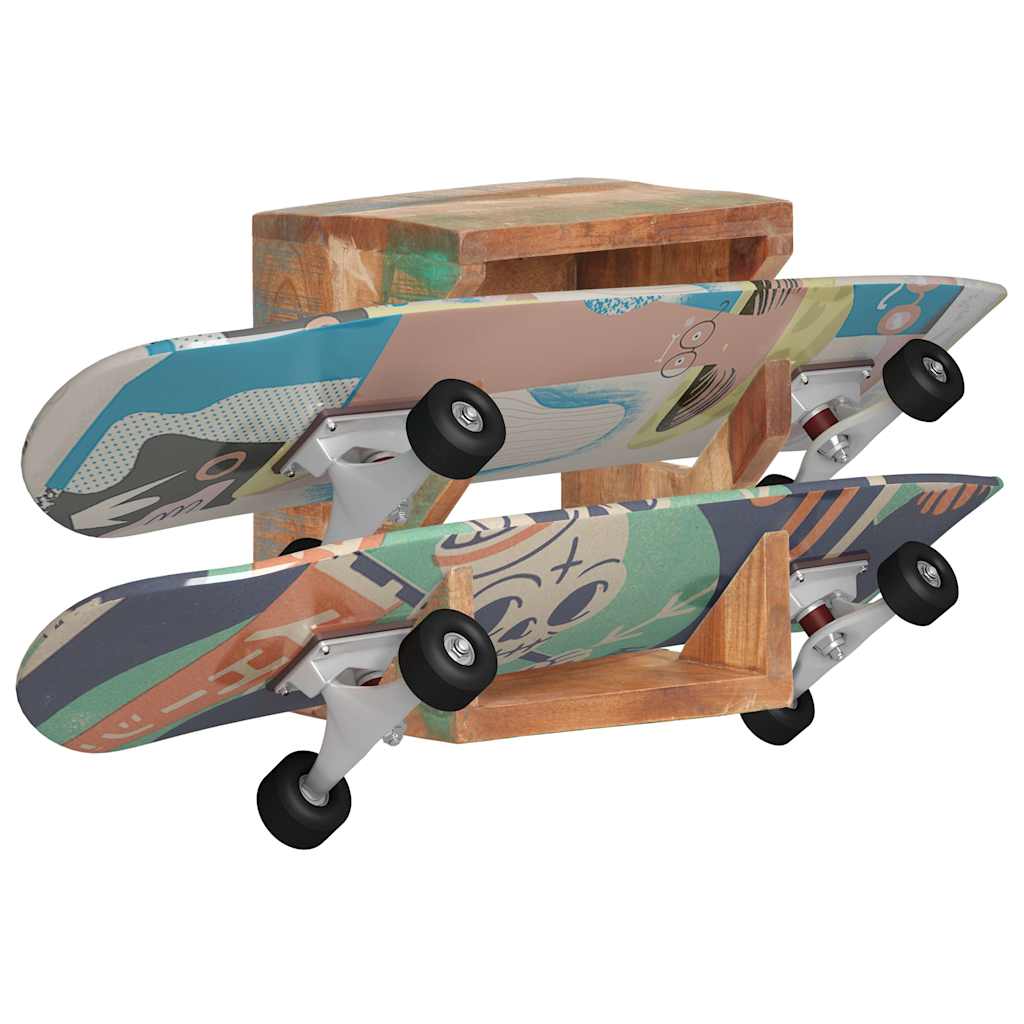 320481 vidaXL Wall Mounted Skateboard Holder 25x20x30 cm Solid Reclaimed Wood