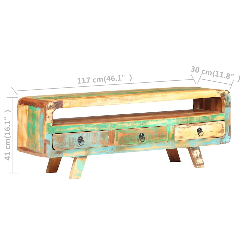 321043 vidaXL TV Cabinet 117x30x41 cm Solid Reclaimed Wood