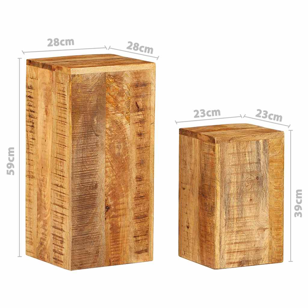 320804 vidaXL Plant Stands 2 pcs Solid Mango Wood