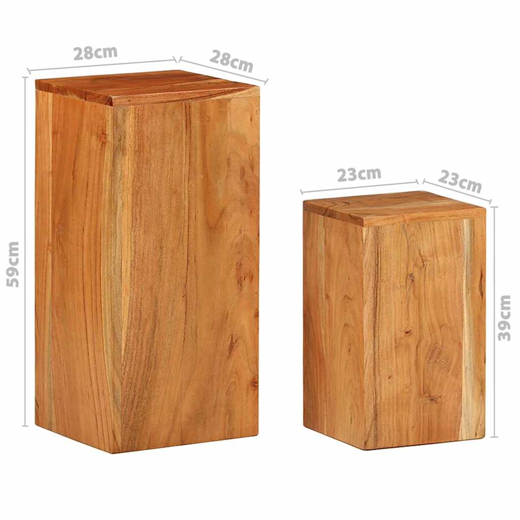 320805 vidaXL Plant Stands 2 pcs Solid Acacia Wood