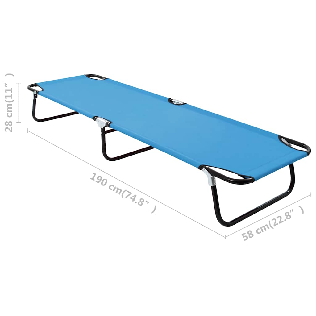 310348 vidaXL Folding Sun Lounger Steel Turquoise Blue