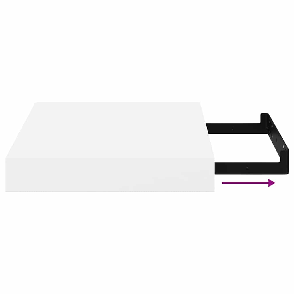 Floating Wall Shelves 2 pcs High Gloss White 23x23,5x3,8 cm MDF
