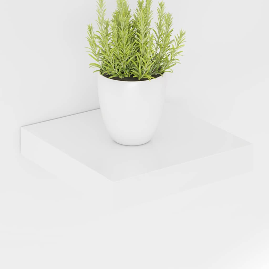 Floating Wall Shelves 4 pcs High Gloss White 23x23,5x3,8 cm MDF