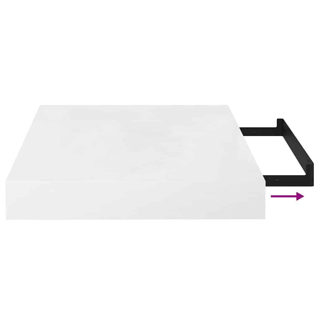 Floating Wall Shelves 4 pcs High Gloss White 23x23,5x3,8 cm MDF