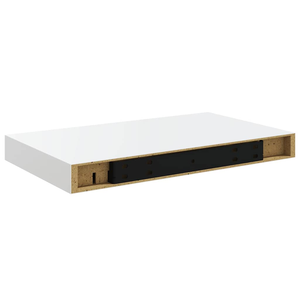 Floating Wall Shelves 2 pcs High Gloss White 40x23.5x3.8 cm MDF