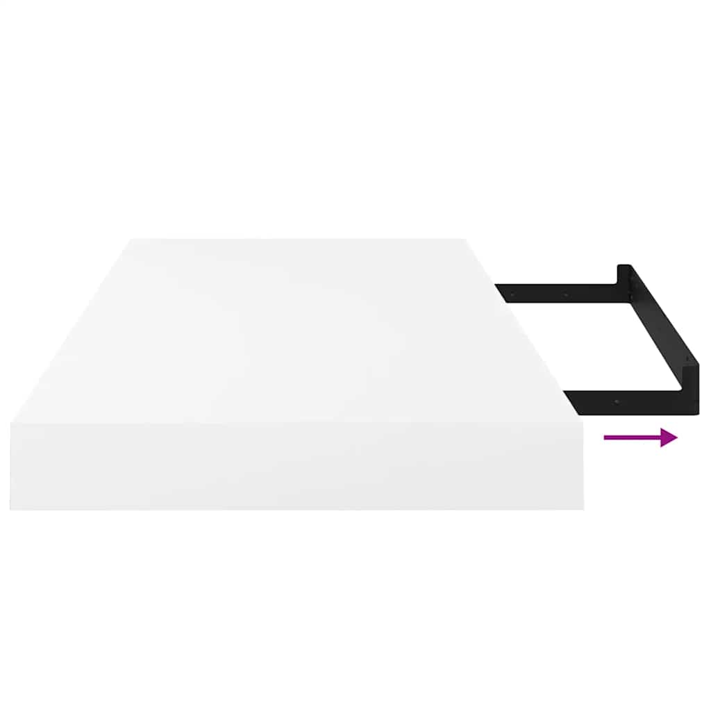 Floating Wall Shelves 4 pcs High Gloss White 50x23x3.8 cm MDF