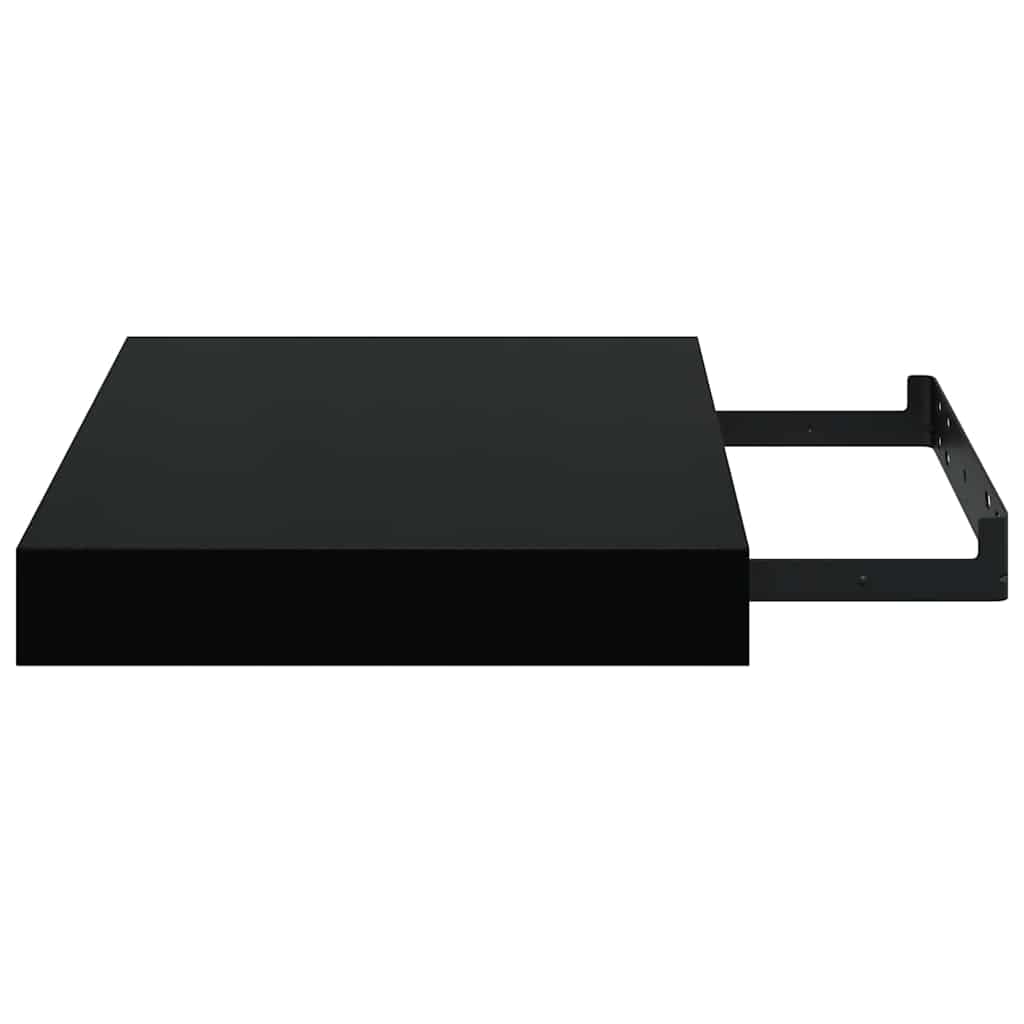 Floating Wall Shelves 2 pcs High Gloss Black 23x23,5x3,8 cm MDF