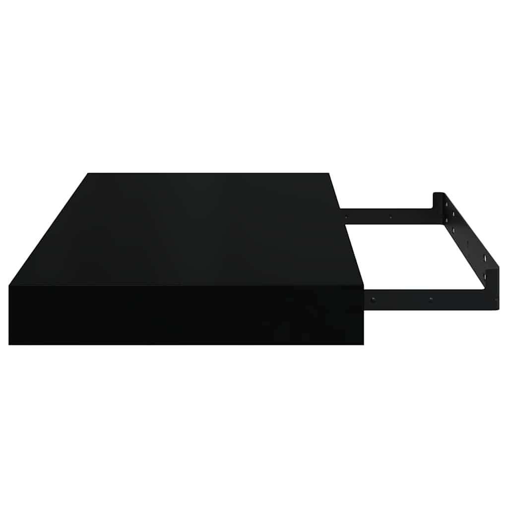 Floating Wall Shelves 2 pcs High Gloss Black 40x23.5x3.8 cm MDF