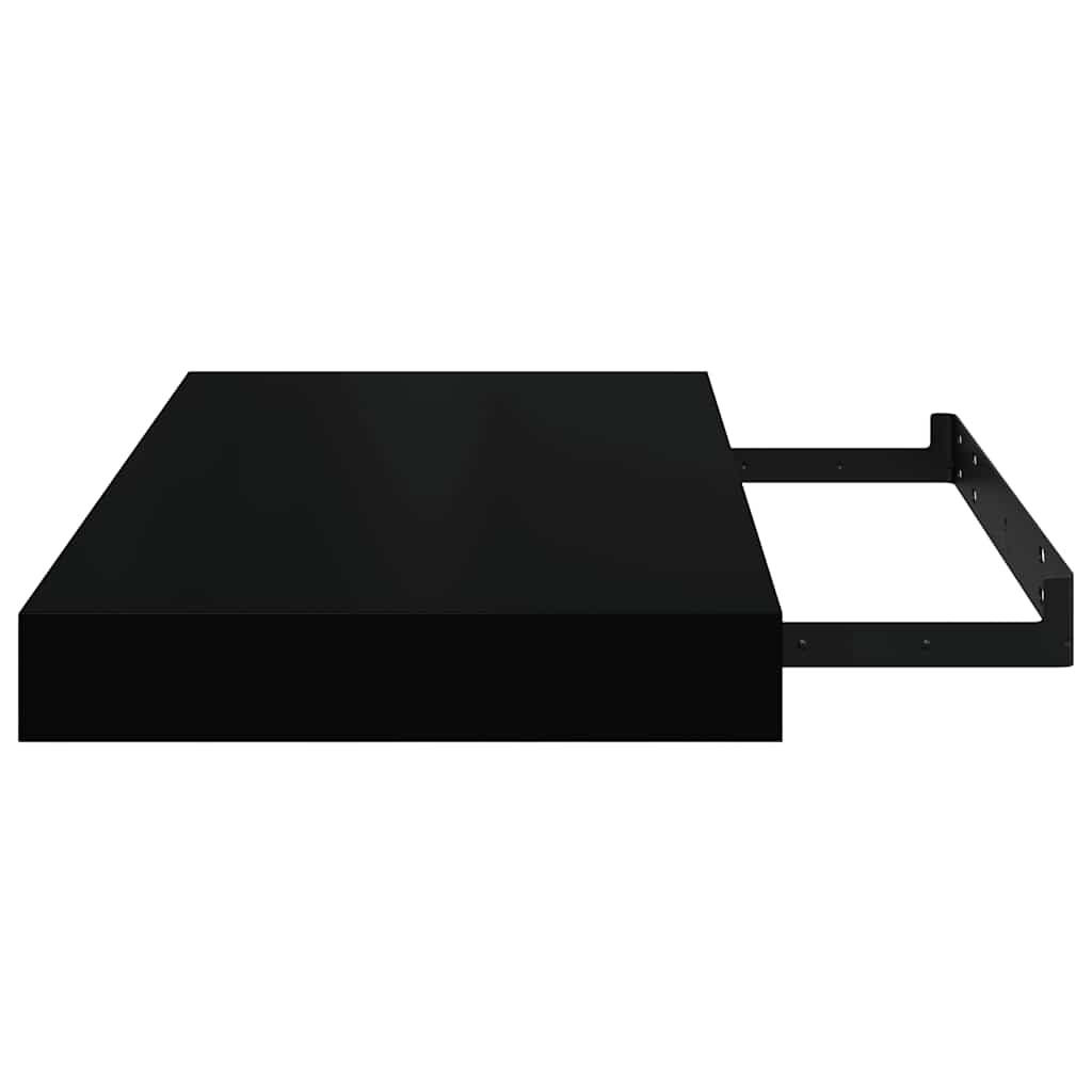 Floating Wall Shelves 4 pcs High Gloss Black 40x23.5x3.8 cm MDF
