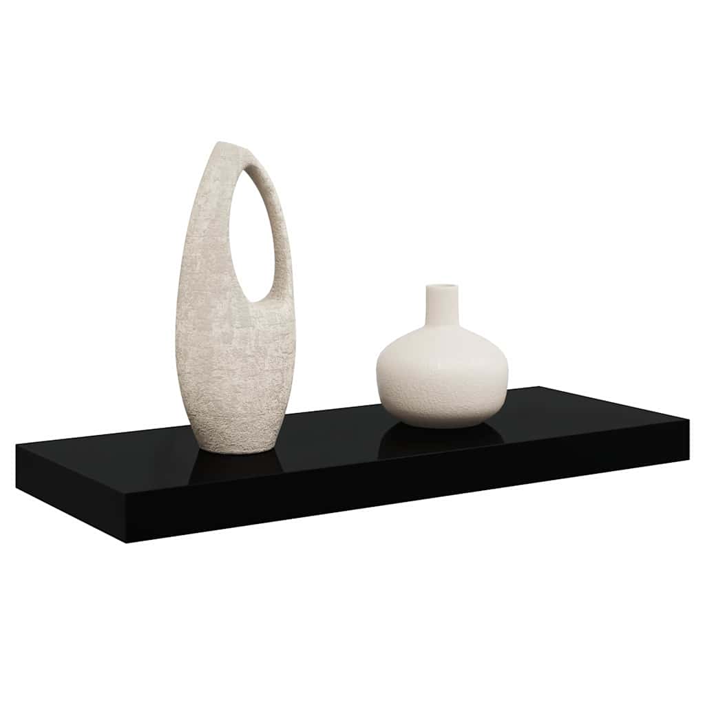 Floating Wall Shelf High Gloss Black 60x23,5x3,8 cm MDF