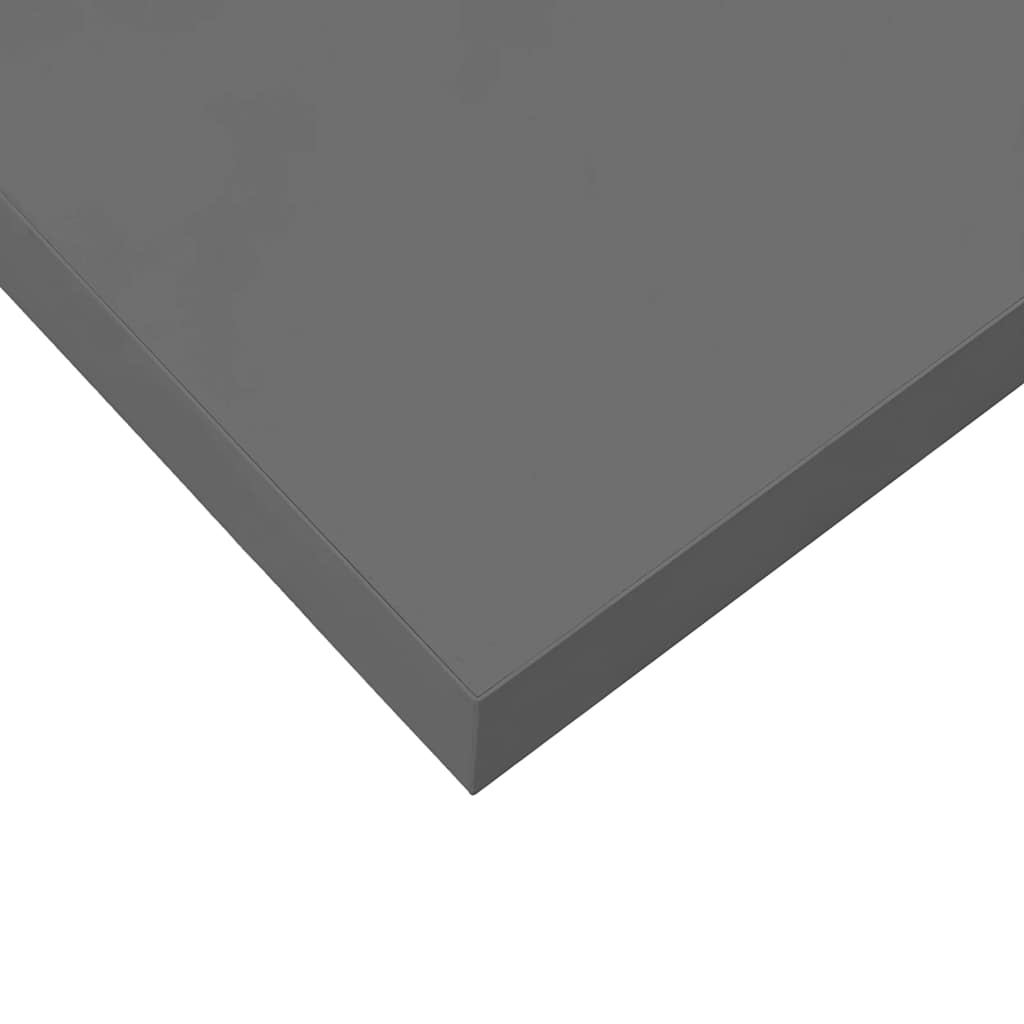 323796 vidaXL Floating Wall Shelf High Gloss Grey 90x23,5x3,8 cm MDF