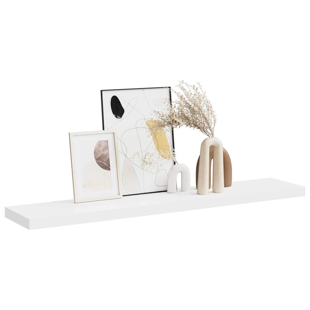 323820 vidaXL Floating Wall Shelf White 120x23,5x3,8 cm MDF