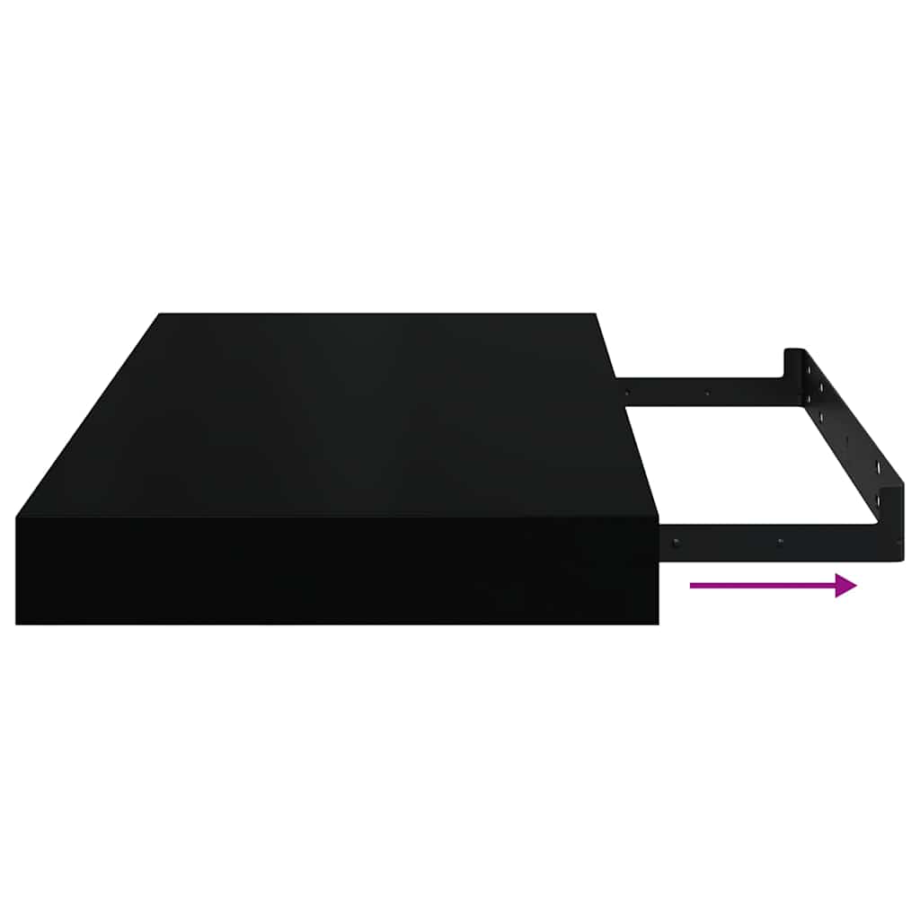 Floating Wall Shelves 2 pcs Black 40x23.5x3.8 cm MDF