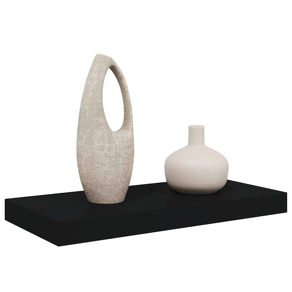 Floating Wall Shelf Black 50x23.5x3.8 cm MDF