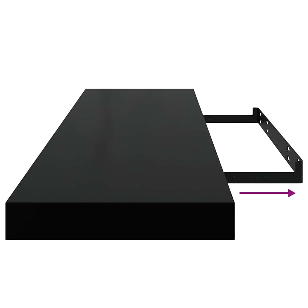Floating Wall Shelves 4 pcs Black 90x23.5x3.8 cm MDF