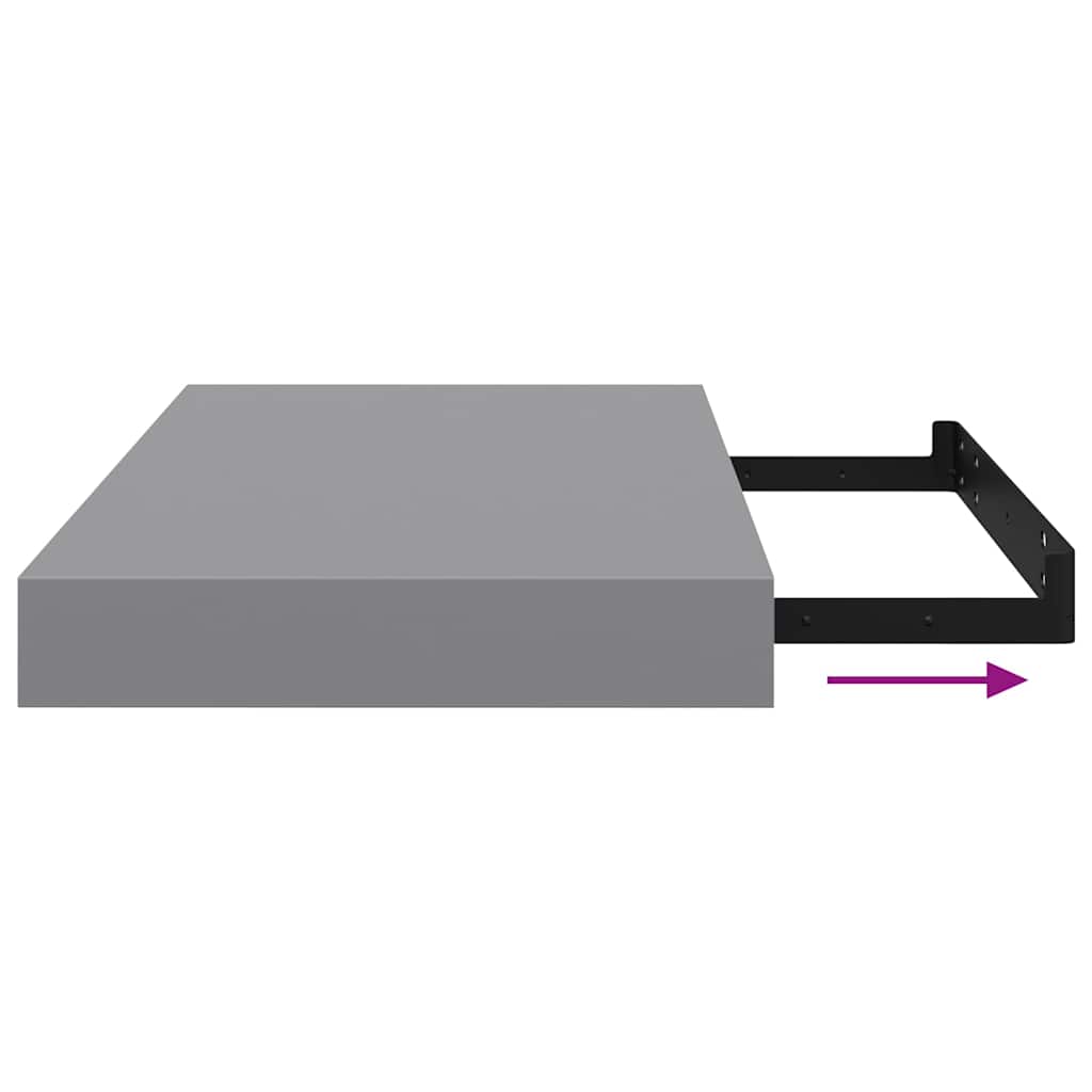 Floating Wall Shelves 4 pcs Grey 40x23.5x3.8 cm MDF