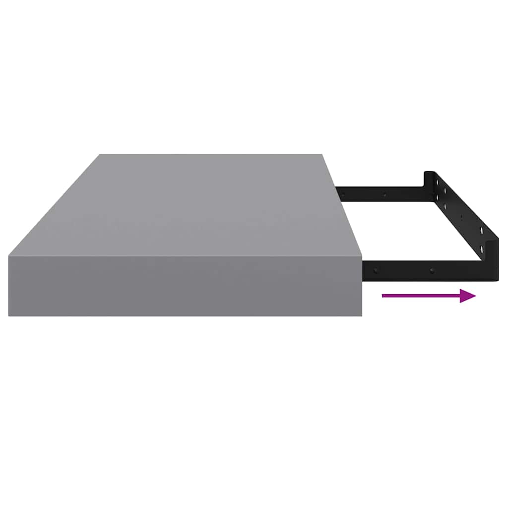 Floating Wall Shelves 4 pcs Grey 50x23.5x3.8 cm MDF