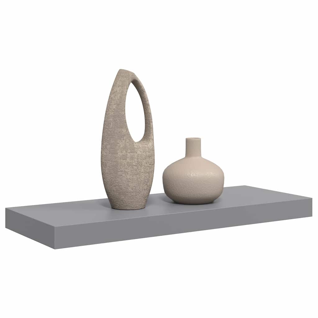 323853 vidaXL Floating Wall Shelf Grey 60x23,5x3,8 cm MDF