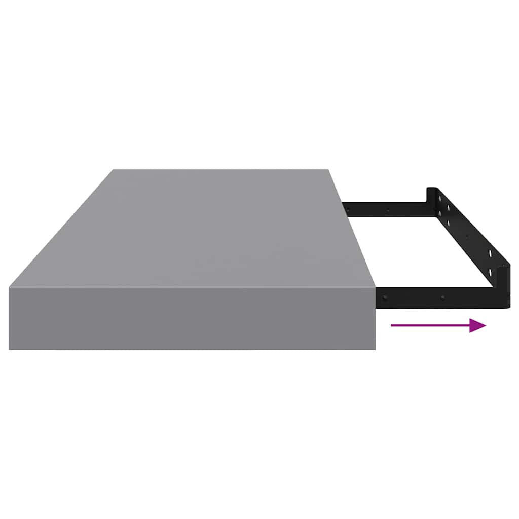 323855 vidaXL Floating Wall Shelves 4 pcs Grey 60x23,5x3,8 cm MDF