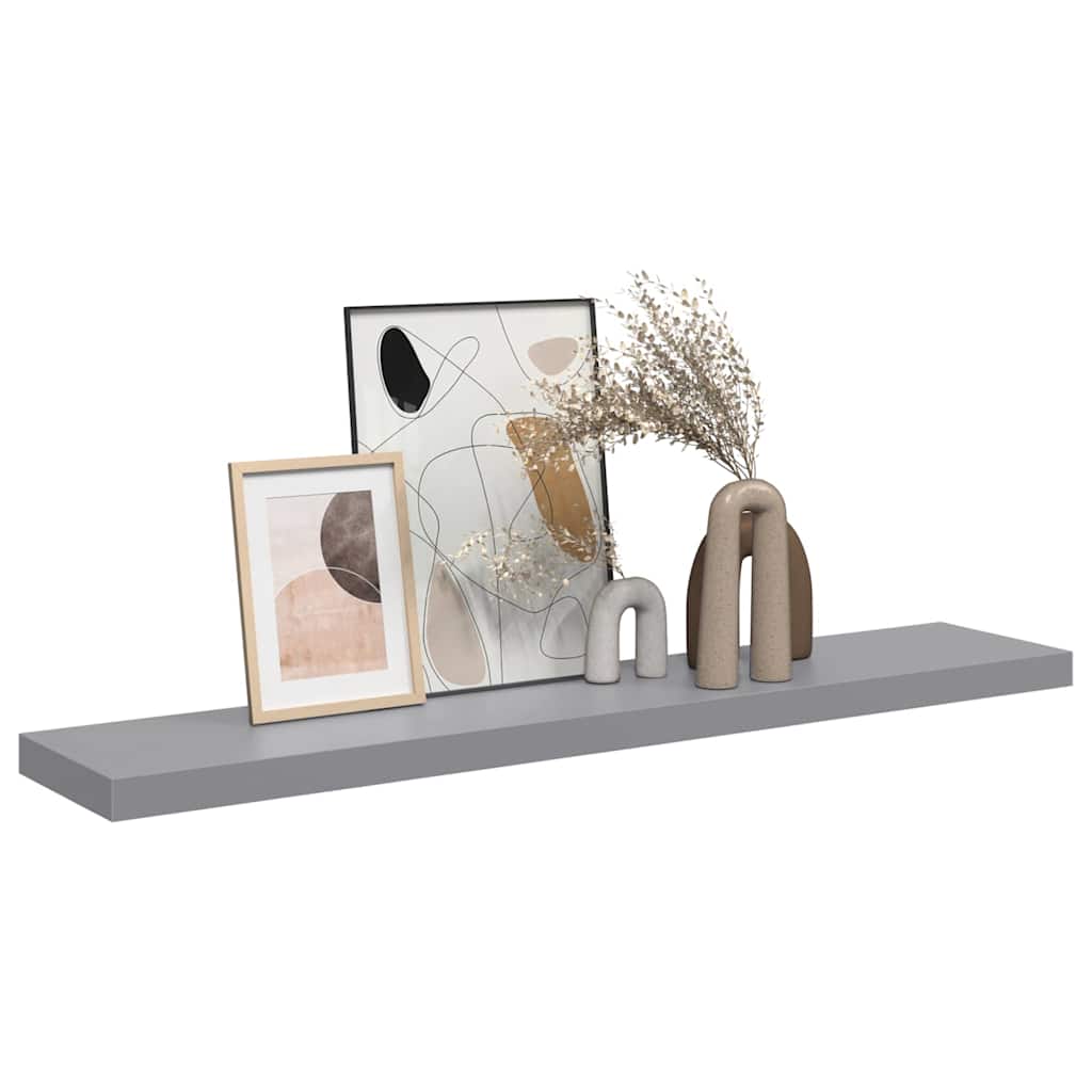 323862 vidaXL Floating Wall Shelf Grey 120x23,5x3,8 cm MDF