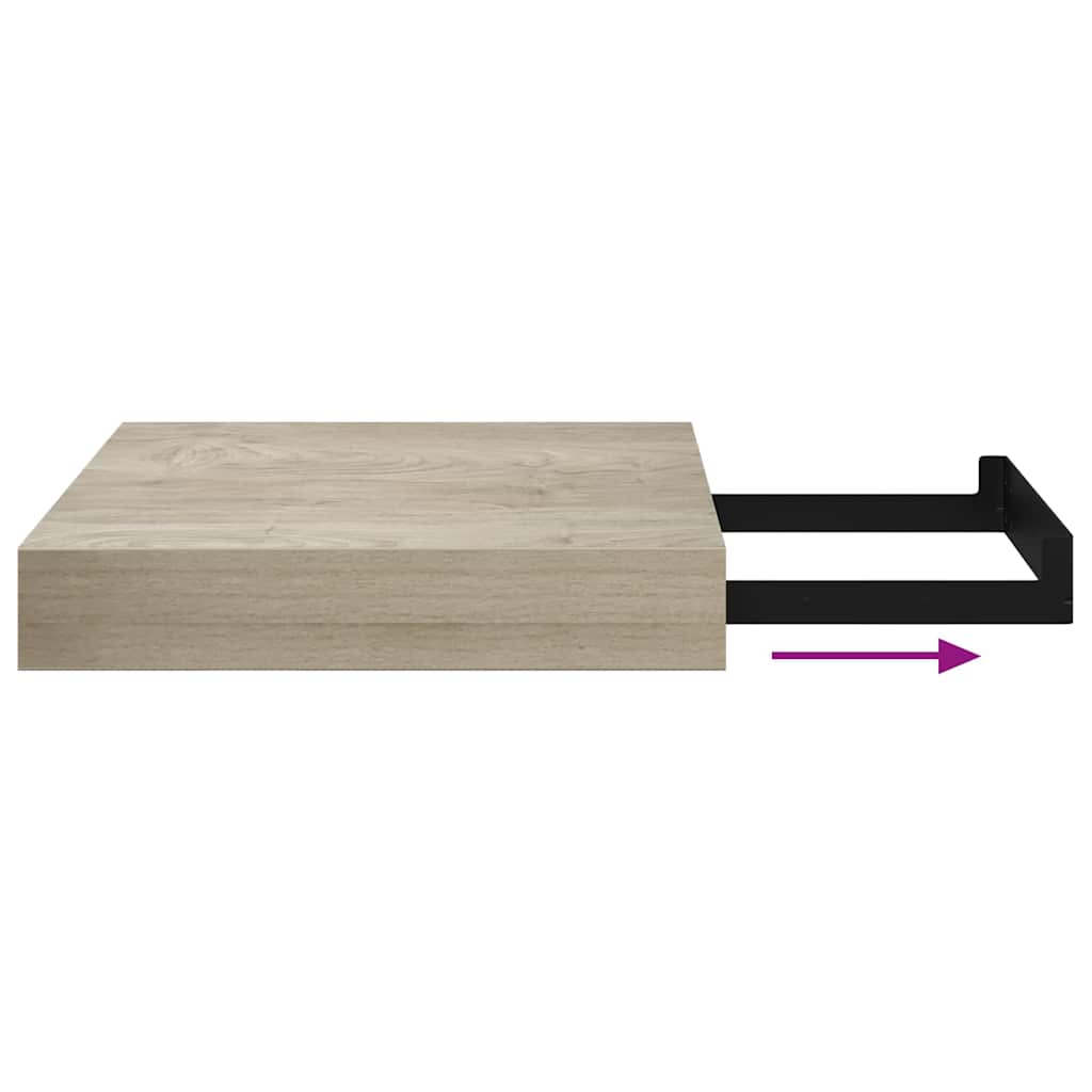 Floating Wall Shelves 4 pcs Oak 23x23.5x3.8 cm MDF