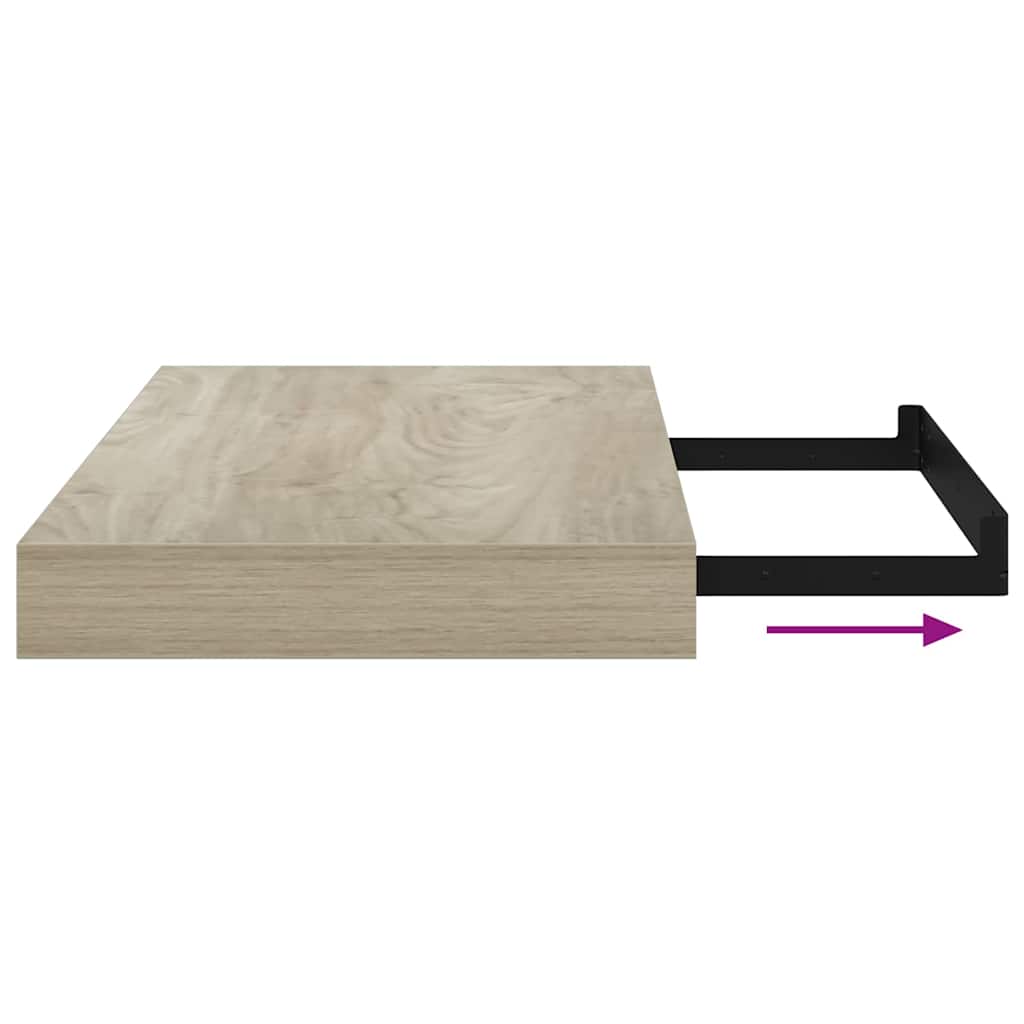 Floating Wall Shelves 2 pcs Oak 40x23.5x3.8 cm MDF