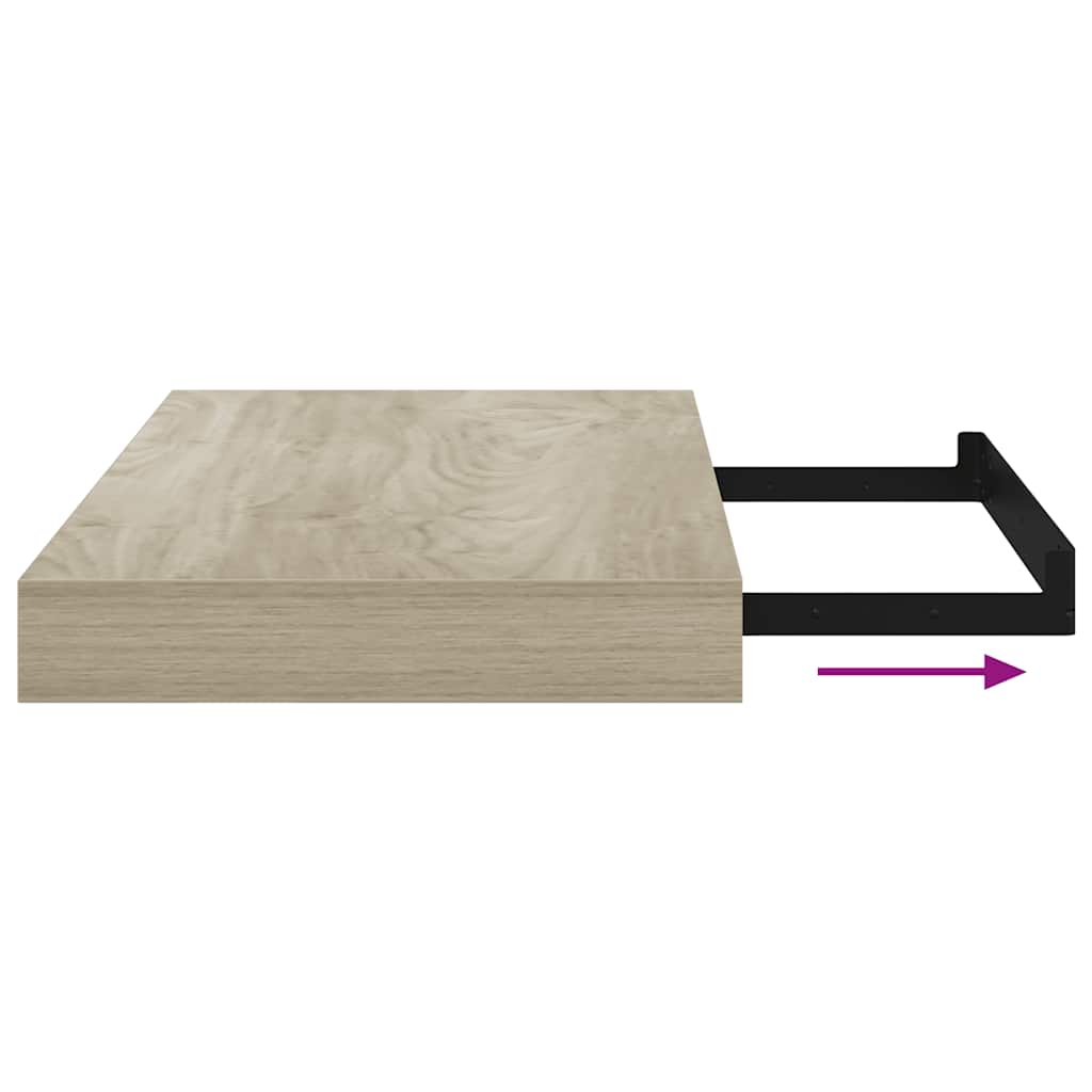 Floating Wall Shelves 4 pcs Oak 40x23.5x3.8 cm MDF