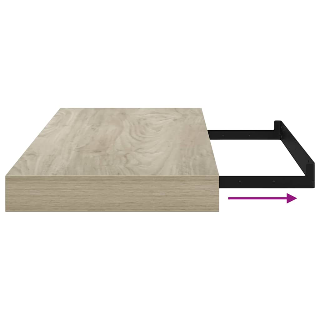 Floating Wall Shelves 4 pcs Oak 50x23.5x3.8 cm MDF