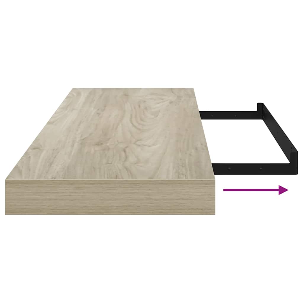 323879 vidaXL Floating Wall Shelves 4 pcs Oak 80x23,5x3,8 cm MDF