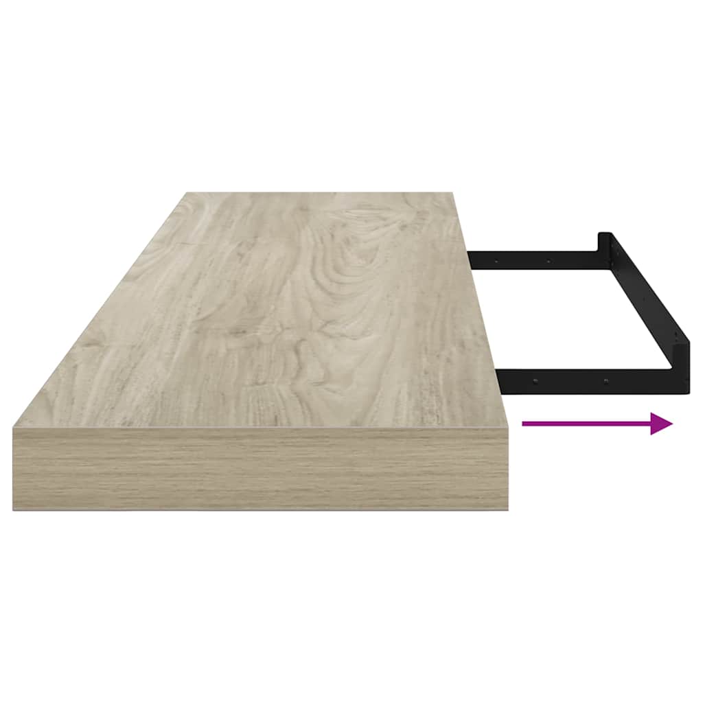 323881 vidaXL Floating Wall Shelves 2 pcs Oak 90x23,5x3,8 cm MDF