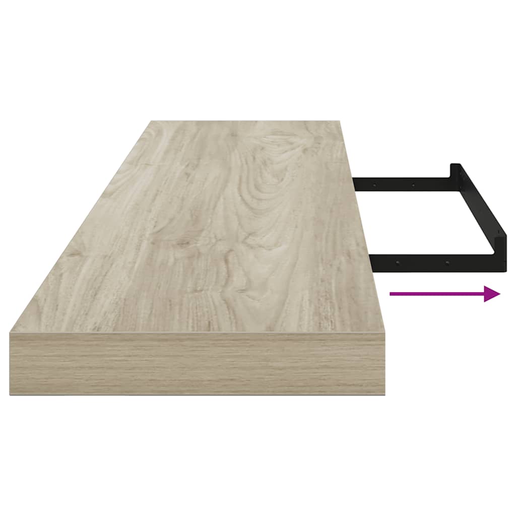 Floating Wall Shelves 4 pcs Oak 120x23.5x3.8 cm MDF
