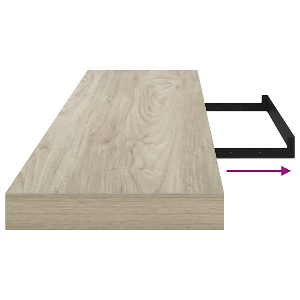 323885 vidaXL Floating Wall Shelves 4 pcs Oak 120x23,5x3,8 cm MDF