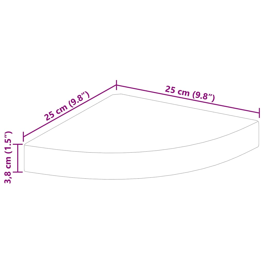 Floating Corner Shelf High Gloss White 25x25x3.8 cm MDF