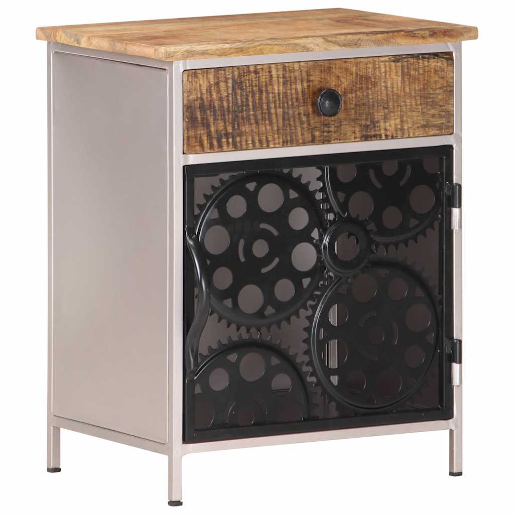 323738 vidaXL Bedside Cabinet 40x30x50 cm Rough Mango Wood
