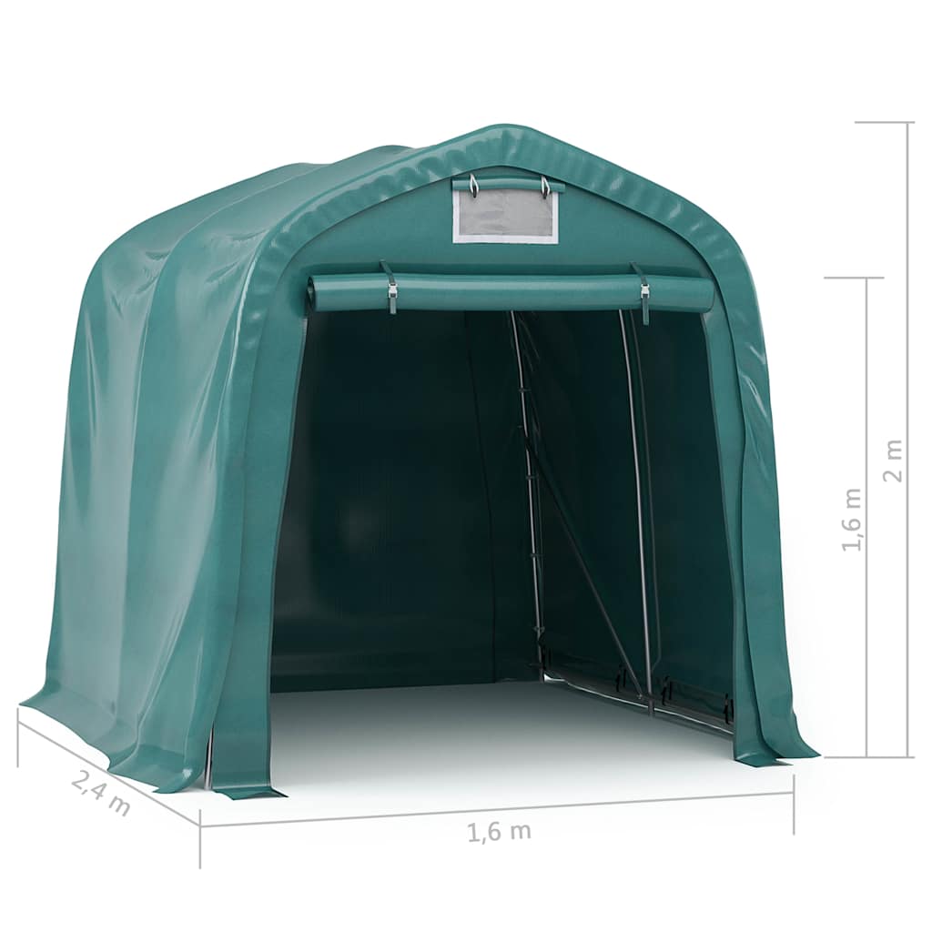 Garage Tent PVC 1,6x2,4 m Green