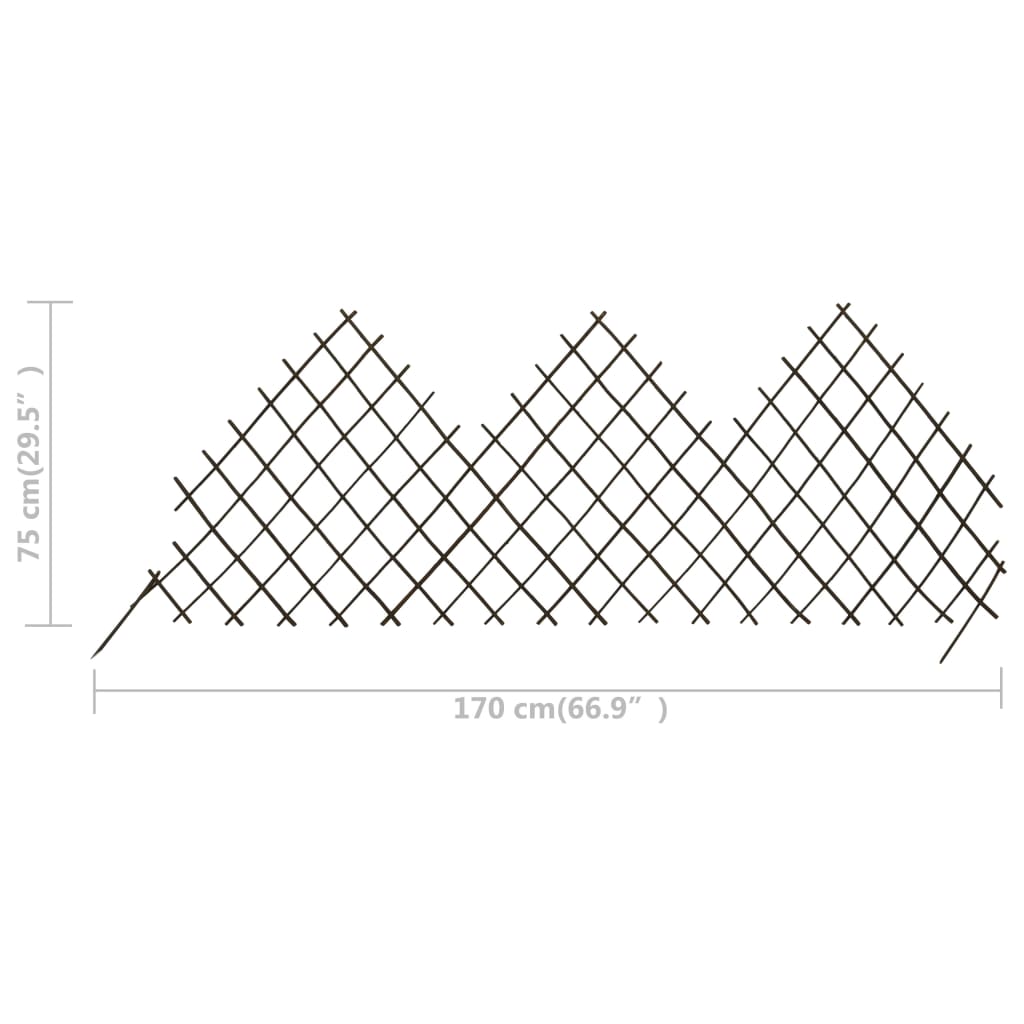 Garden Trellis Fences 5 pcs 170x75 cm Willow