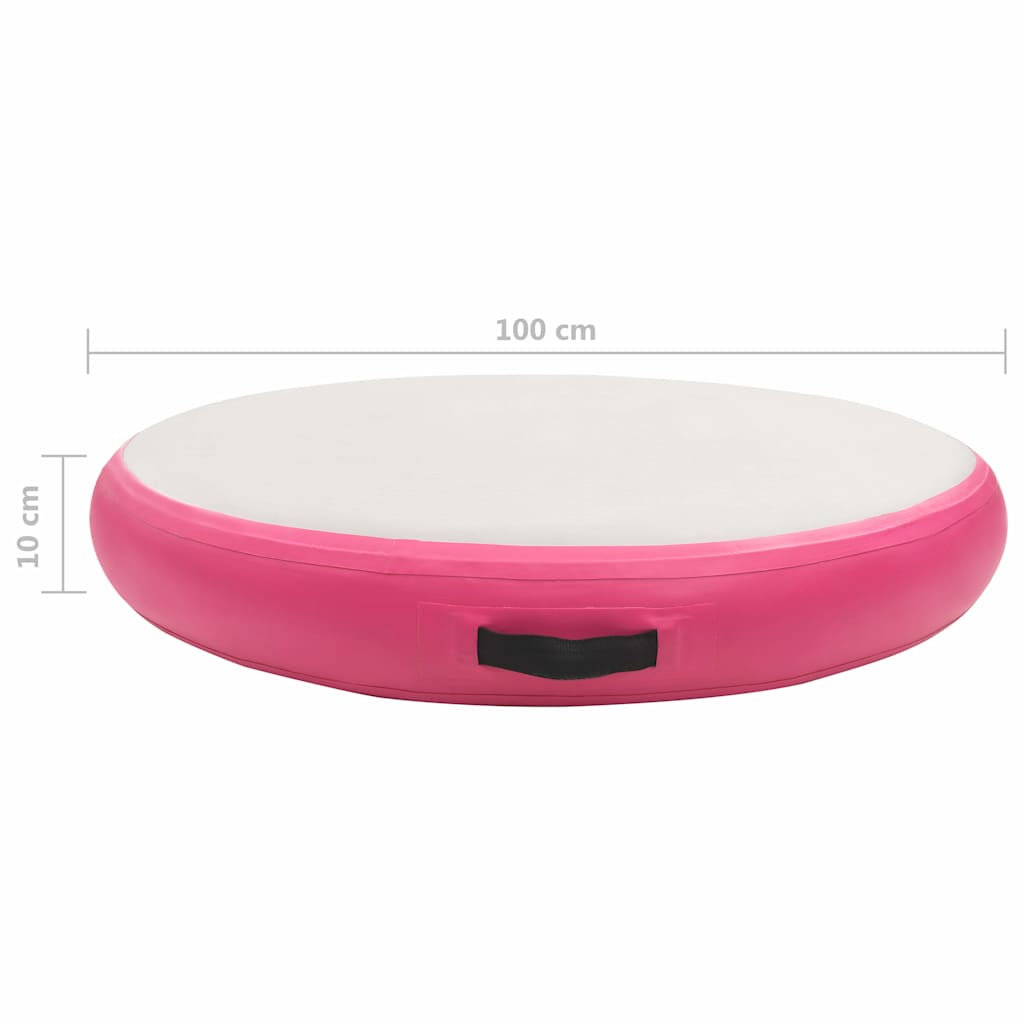 Inflatable Gymnastic Mat with Pump 100x100x10 cm PVC Pink
