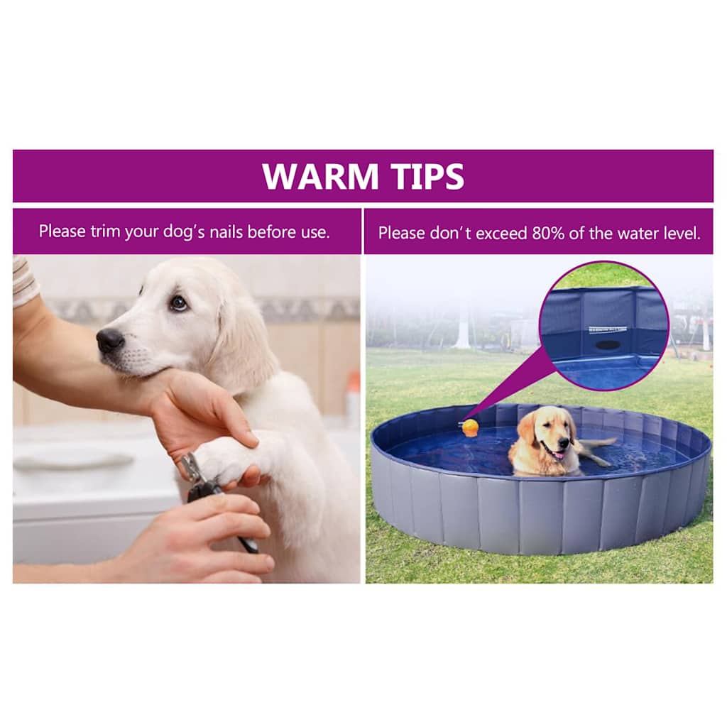 92601 vidaXL Foldable Dog Swimming Pool Red 300x40 cm PVC