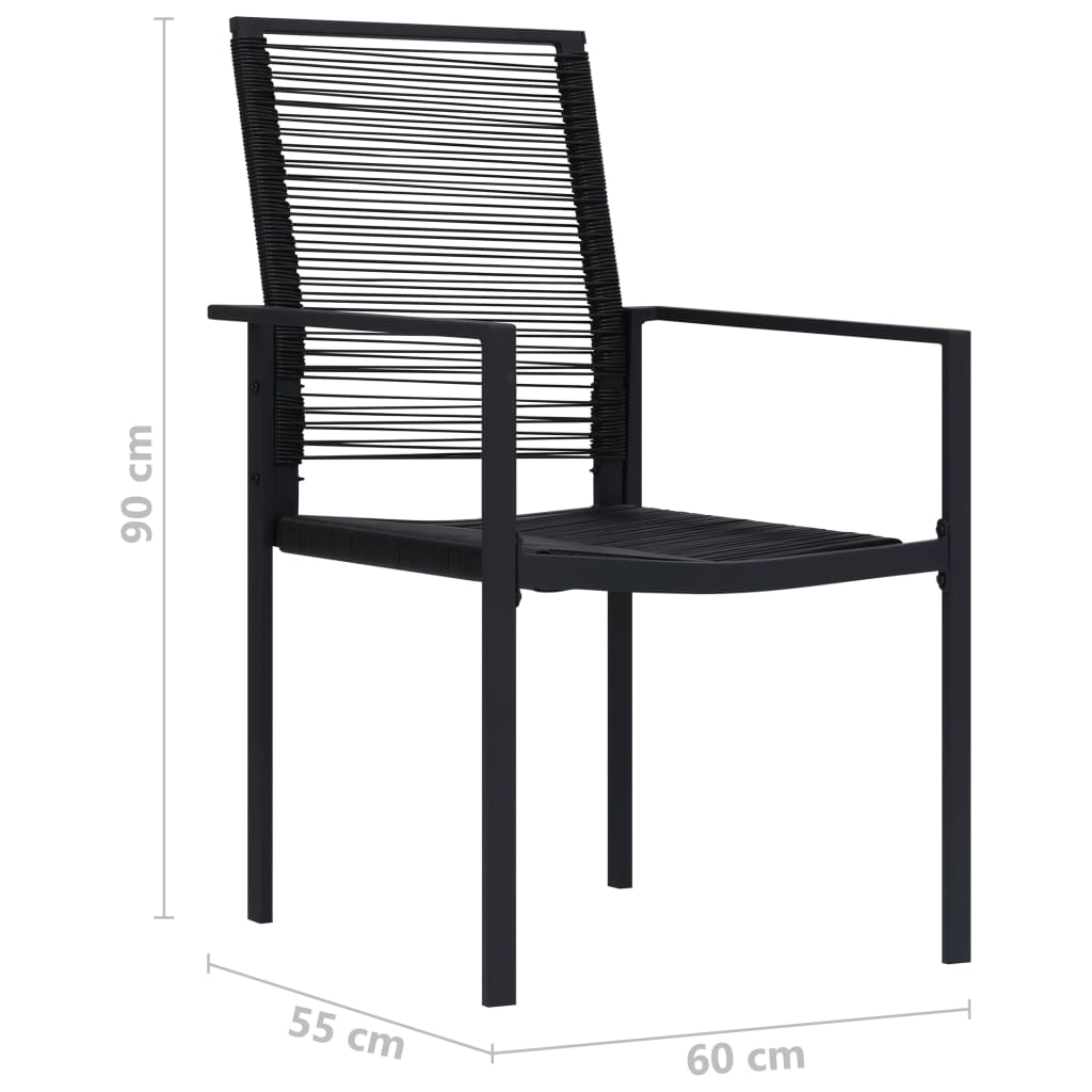 312171 vidaXL Garden Chairs 2 pcs PVC Rattan Black