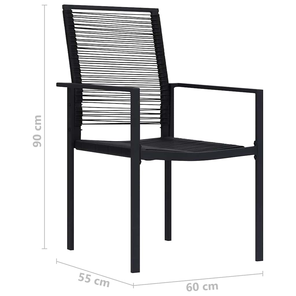 312172 vidaXL Garden Chairs 4 pcs PVC Rattan Black