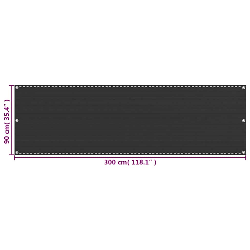 310840 vidaXL Balcony Screen Anthracite 90x300 cm HDPE