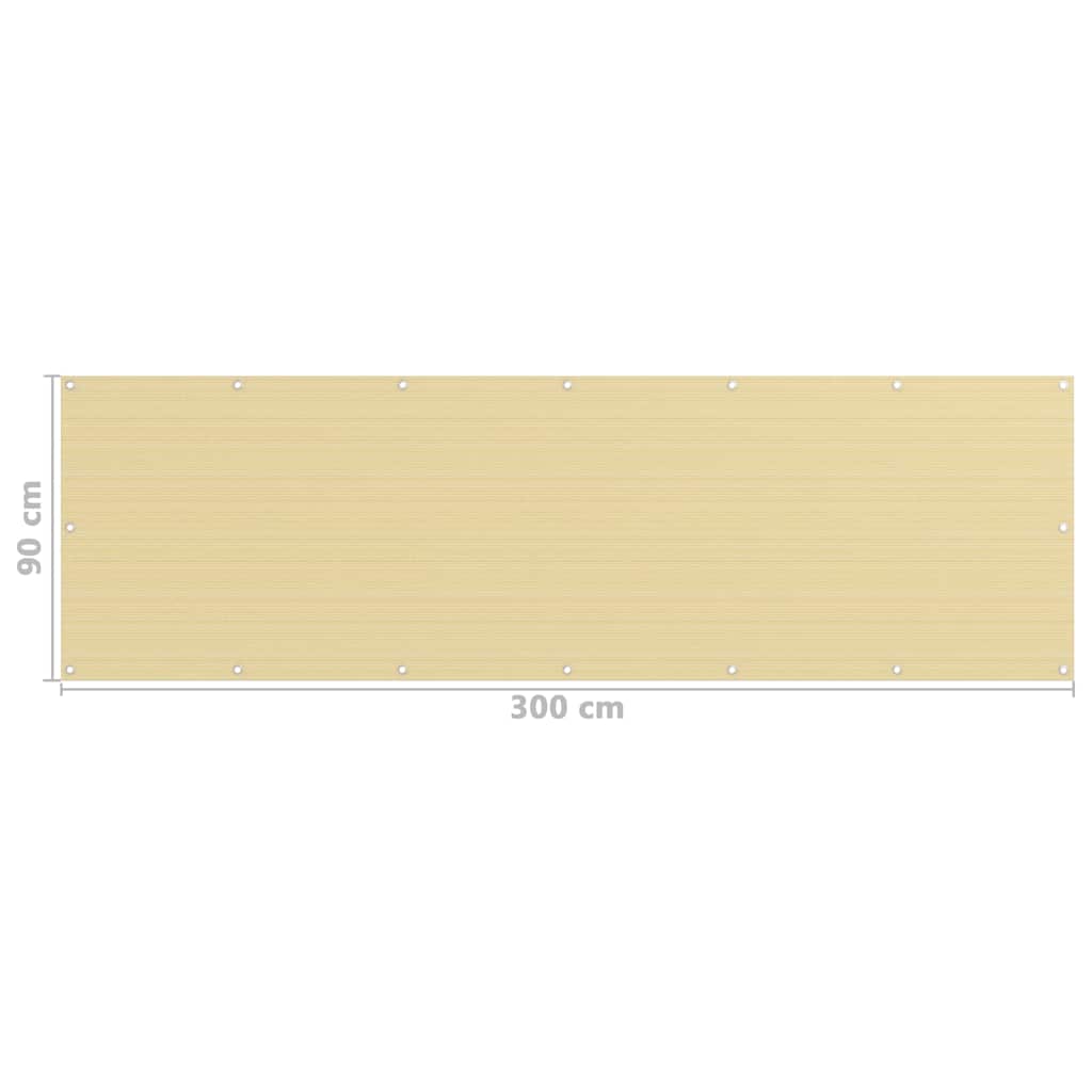 Balcony Screen Beige 90x300 cm HDPE