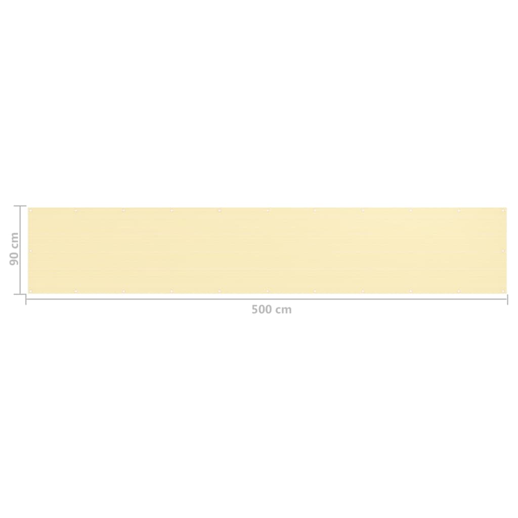 310914 vidaXL Balcony Screen Beige 90x500 cm HDPE